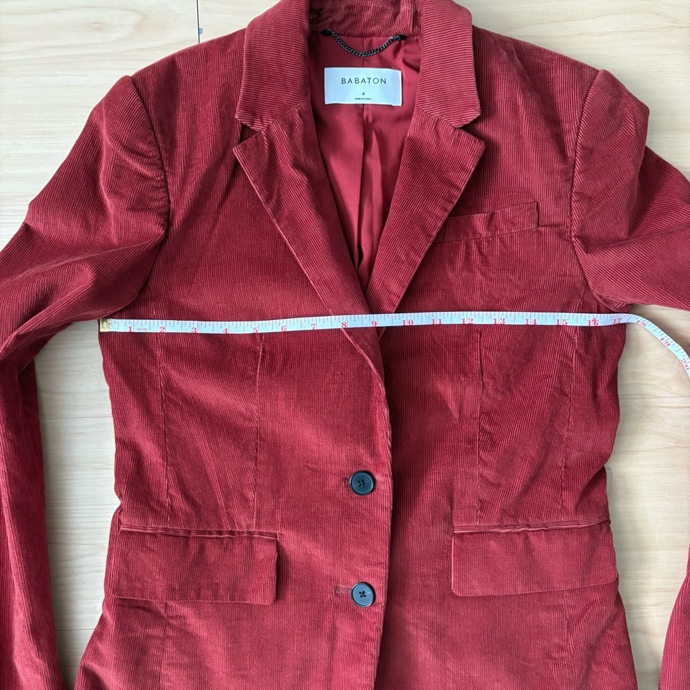 Babaton Rust Corduroy Blazer Women’s Size 4 Aritzia Jacket - Picture 12 of 14